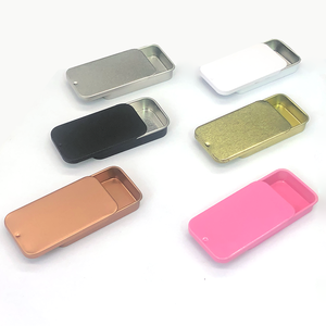 Small Metal Metal Empty Small Rectangle Candy/Mint/Cosmetic/Brow Soap/Solid Perfume/Lip Balm Slide Top Metal Tin Case/Box/Containe