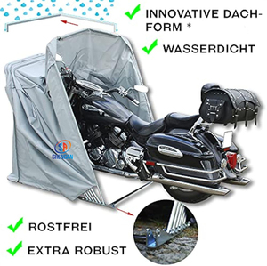 <span class=keywords><strong>Garage</strong></span> per <span class=keywords><strong>Moto</strong></span> Retrattile e Pieghevole <span class=keywords><strong>con</strong></span> Telaio in Metallo e Tettoia Impermeabile per Uso in Tutte le Stagioni - Product Image 2