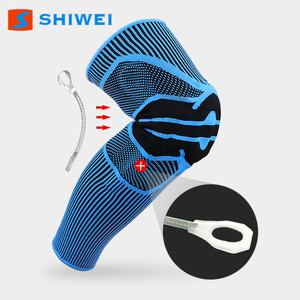 Shiwei <b>Knee</b> <b>Support</b> <b>Brace</b> Blue Polyester 3D Compression For Fitness Sports Running Unisex Joint Protection - Product Image 2