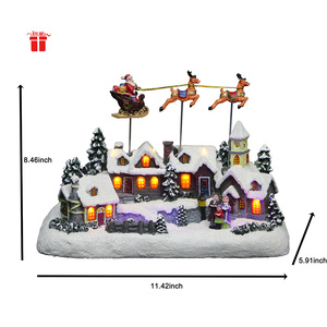 Ensemble <span class=keywords><strong>de</strong></span> maisons <span class=keywords><strong>de</strong></span> village <span class=keywords><strong>de</strong></span> <span class=keywords><strong>Noël</strong></span> animées <span class=keywords><strong>de</strong></span> style européen faites à la main avec <span class=keywords><strong>musique</strong></span>, lumières et figurines mobiles pour décoration <span class=keywords><strong>de</strong></span> maison en période des fêtes avec LED - Product Image 2