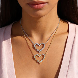 Collar con Colgante de Corazón de Circonita Cúbica, Joyería de Moda para Mujer, Regalo de San Valentín <span class=keywords><strong>2026</strong></span>, Varias Formas Geométricas - Product Image 4