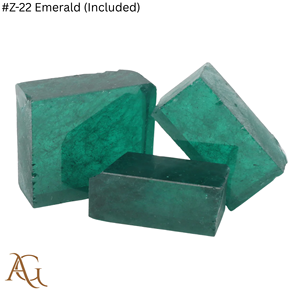 Nano Diamante en Bruto Cultivado en Laboratorio # Z 22 Esmeralda (con Inclusiones) Color Verde Azulado, Gema Sintética Tallada, Simulada y Creada en Laboratorio - Product Image 3