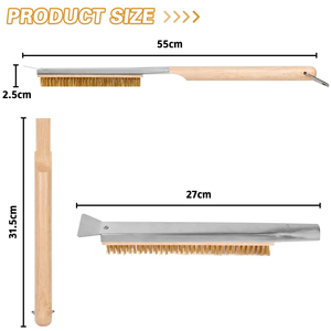 Brosse à gril en laiton de 26 pouces, brosse à barbecue pour la cuisson en plein air, outil de nettoyage de gril robuste à poils doux - Product Image 2