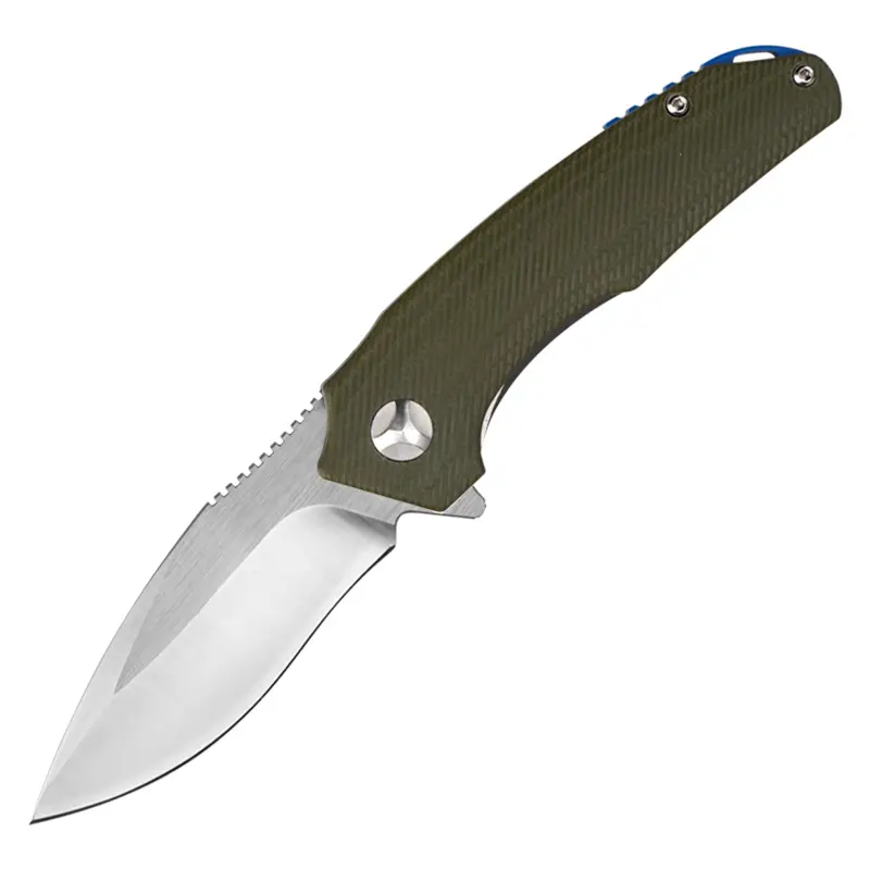 Nouveau Style G10 couteau de poche pliant D2 lame en acier Edc couteaux d'autodéfense avec conception de pince de couteau Double face
