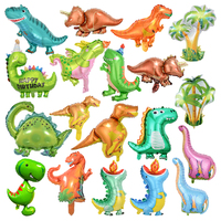 Set Balon Foil Dinosaurus Cocok untuk Anak-Anak, Balon Dekorasi Tema Dinosaurus Ulang Tahun yang Lucu