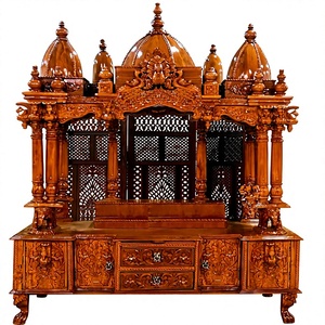 Templo de Madera Sagwan de Teca Sólida Tallado a Mano, Tradicional Pooja Ghar de Gran Tamaño, Estilo Sureño Indio Swaminarayan BAPS, Unidad de Templo de Madera para EE. UU. - Product Image 6
