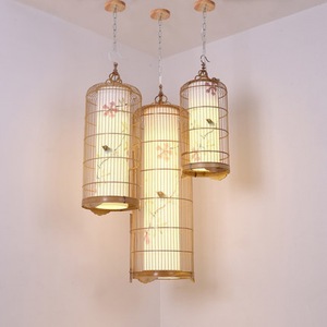 Chinese Style Birdcage Pendant Light Led Long Single Head Home <b>Decor</b> <b>Lighting</b> For Living Room Dining Teahouse Study - Product Image 3