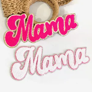 Toppa in ciniglia da 11 pollici all'ingrosso con scritta personalizzata da stirare, rosa acceso, per <span class=keywords><strong>abbigliamento</strong></span> da donna e <span class=keywords><strong>mamma</strong></span> - Product Image 1