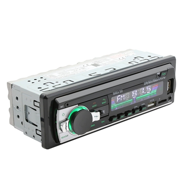 Universal Single Din Car MP3 Player USB Card Radio Bluetooth Handsfree Dashboard Audio Head Unit Colorful Lights BT FM 1 Year