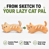 Coussin en peluche chat personnalisé, directement de l'usine, en coton ultra doux, unisexe, pour fêtes, OEM/ODM, marque privée, vente en gros