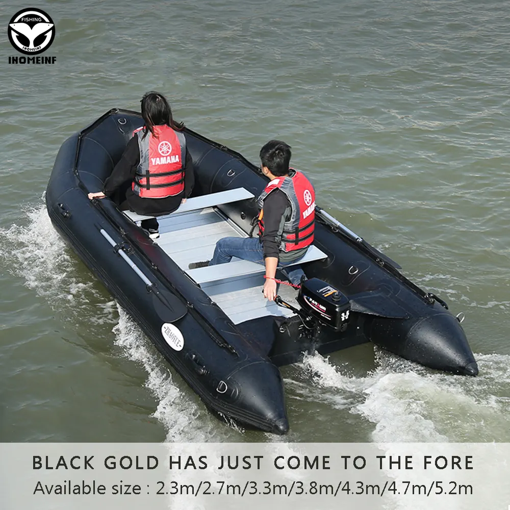 Ucuz hafif 4-8 kişi şişme bot tekne siyah büyük boy özelleştirilmiş 4.2m tekne kaburga hipalon