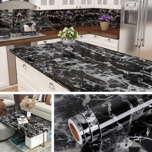 ORON DECO Black Wall Stickers Marble Sticker Self Adhesive House Interior PVC Stick on Tiles Wall Paper 3d Home Wallpaper Rolls - Product Image 2