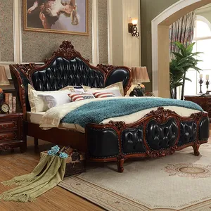 Set Kamar Tidur Klasik, Tempat Tidur Ganda Gaya Mewah Ukuran King