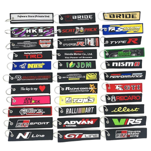 Llavero Colgante <span class=keywords><strong>de</strong></span> Metal con Cinta <span class=keywords><strong>de</strong></span> Tela <span class=keywords><strong>de</strong></span> Poliéster Bordada Ecológica <span class=keywords><strong>de</strong></span> Alto Rendimiento JDM para Coche, en Stock - Product Image 4