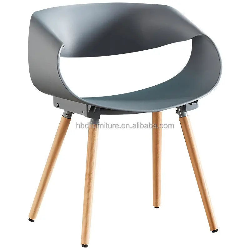 Plastik ve ahşap bacaklar sandalye mutfak yemek sandalyesi basit tasarım yemek sandalyesi