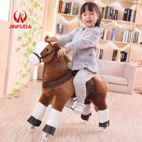 Cheval mécanique en peluche de qualité commerciale, jouet d'équitation pour enfants, poney à chevaucher JINFUDA JFD-21, utilisation intérieure/extérieure
