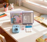 Appareil photo Polarid pour enfants avec capteur CCD, vidéo 4K, design mini porte-clés - Impression instantanée, plusieurs filtres pour jouer en extérieur/en intérieur