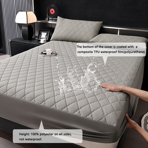 Protège-<span class=keywords><strong>matelas</strong></span> matelassé imperméable et respirant, <span class=keywords><strong>housse</strong></span> anti-éclaboussures intégrale <span class=keywords><strong>pour</strong></span> usage domestique - Product Image 2