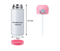 Nouveauté Gobelet en acier inoxydable 12Oz 350Ml 500ML 304 en acier inoxydable pour enfants Bouteille d'eau à sublimation avec couvercle rebondissant et paille