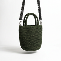 Sac à main en crochet vintage pour femme avec deux bretelles, minimaliste, vert, léger, pour la plage, usage quotidien