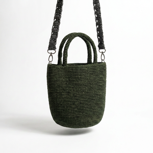 Sac à main en crochet vintage pour femme avec deux bretelles, minimaliste, vert, léger, pour la plage, usage quotidien - Product Image 1