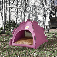 Maison pliable pour chat et chien d'intérieur/extérieur avec housse amovible et coussin doux lavable - Design mignon