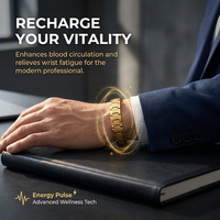 Bracelet magnétique en acier inoxydable poli miroir, style italien, avec breloques et design géométrique pour hommes - Vente en gros