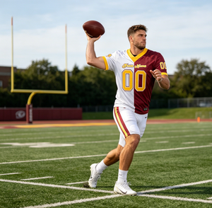 Maillots de football américain personnalisés pour adultes, style streetwear, séchage rapide, 100 % polyester, pour l'entraînement - Product Image 3
