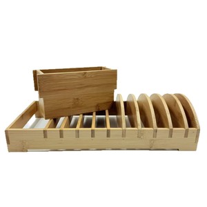 Bamboo Drain Rack <b>Kitchen</b> Storage Organizer Eco Friendly Dish Rack Square Shape - Product Image 2
