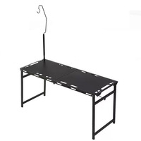 Table de camping pliante tactique robuste en acier au carbone, table d'extérieur avec support hydraulique