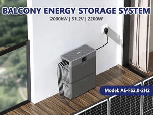 在庫ありプラグインdeyeオールインワンマシン1kw + 2kwhリチウム電池Trinaオールブラックソーラーパネルバルコニーソーラーシステム - Product Image 3