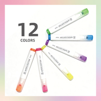 Bestationery China Stationary Promo Logo Custom Writing 12 Colors Non-Erasable Office & School Use Water Highlighter Pen Set