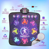 Tapis de danse pour enfants avec 9 modes de jeu, difficulté réglable, volume et musique, 8 boutons, pour jouer à l'intérieur et à l'extérieur