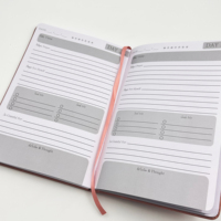 Cuaderno A5 de Diseño Personalizado con Encuadernación en Espiral Cosido con Hilo Diario Personal de Líneas Diario de Oración de Piel para 180 Días