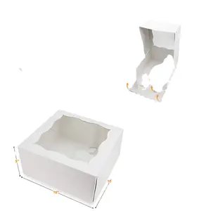 Amazon Venta caliente pastel blanco cajas de pastelería de papel