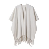 2026 Neues Modell 110*176cm Einfarbiger Mittellanger Schal, Retro Hochwertige Textur, Verdickter Fransen-Wärmemantel für Herbst und Winter