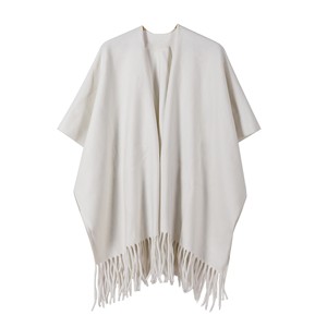 2026 New Model 110*176cm Solid Color Mid-Length Shawl, Retro High-End Texture, Thickened Fringed Warm Autumn and Winter <strong>Coat</strong> - Product Image 5