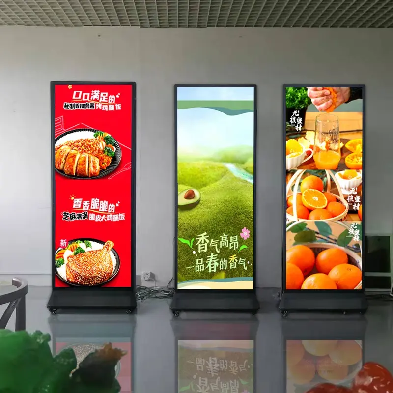 New Digital Outdoor Video Full Color Led Poster Case Video Display Led Screen P1.75 P2.19 P2.59 Led Stand Poster Screen