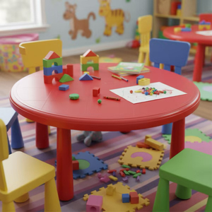 Mesa Redonda Portátil de Plástico para Niños, Estilo Clásico, Color Personalizado, Precio de Fábrica Directo al por Mayor, Escritorio para el Hogar, la Escuela y el Estudio - Product Image 3