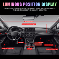 Bande LED acrylique universelle n°1 6-26 1 RGB à effet de poursuite pour voiture, éclairage d'ambiance, 64 couleurs, contrôle par application, installation facile, 12V, 50 000 heures