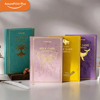 Journal de bien-être A5 non daté pour femmes, couverture rigide en PU avec bord doré, carnet de gratitude 100 g/m², journal de réflexion quotidienne pour la santé mentale
