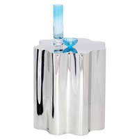 Table d'appoint en acier inoxydable argenté à surface miroir lisse, de forme libre et de taille personnalisable, table basse