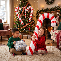 Joyee Festive Décoration de Noël Gonflable en PVC Réutilisable, Canne à Sucre Gonflable Multi-Tailles, Accessoire de Noël Gonflable en Forme de Canne à Sucre