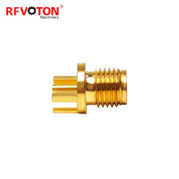 Usine bas prix SMA plaqué or Sma femelle Jack Hembra Pcb Edge Mount Rf Coaxial 1.7mm cuivre connecteur fin lancement en Stock