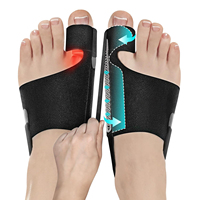 Correcteur d'hallux valgus pour femmes et hommes, attelle ajustable pour redresser le gros orteil avec coussinets en gel et sangles de tension pour la correction de l'hallux valgus