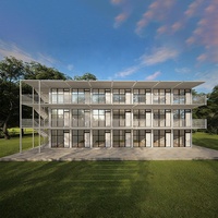 Construction de dortoirs, camps, salles de classe, bureaux, chambres et salons modernes préfabriqués en panneaux sandwich à 3 étages, démontables