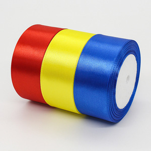 Bei Hai 4Cm Satin Ribbon Red Yellow Blue Wedding Cake Decorative Ribbon For Gift Wrapping Flower Decoration DIY Craft - Product Image 1