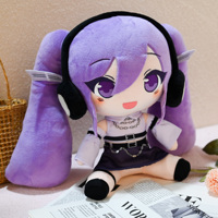 Poupée K-pop personnalisée, Merchandise Anime, Poupée en peluche de 20 cm, Fille assise à queue de cheval violette, Jouets Manga en peluche, Poupée en peluche