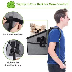 Panier de vélo respirant pour <span class=keywords><strong>chien</strong></span> avec laisse de sécurité, panier de vélo pliable pour petits chiens et chats, pour les voyages en vélo - Product Image 6