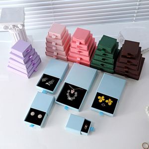 Petites boîtes à bijoux en carton avec logo personnalisé, emballage pour bague, bracelet, collier, boîte à tiroir coulissant, design exclusif, cadeau de bijoux - Product Image 4